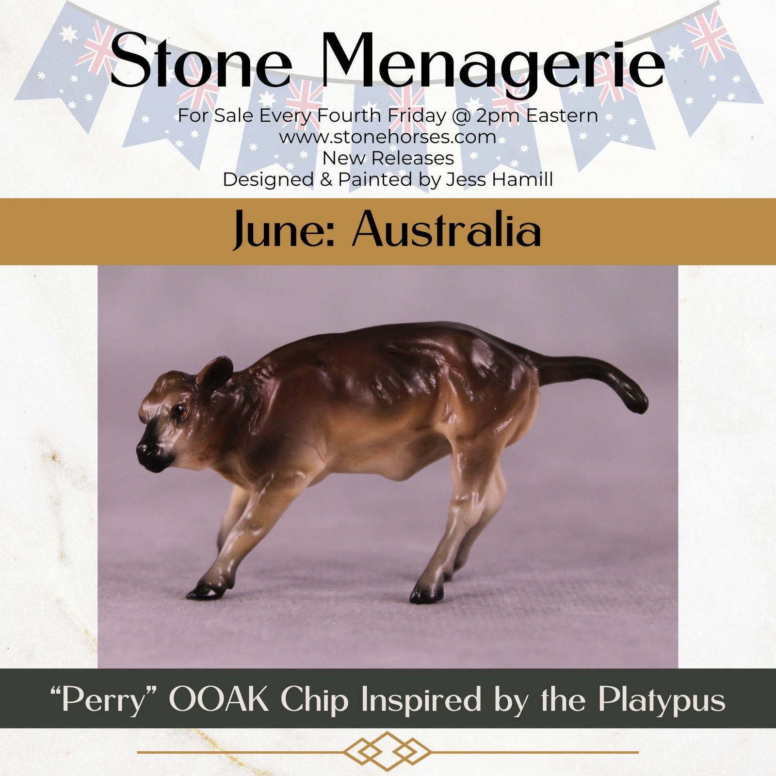 "Perry" OOAK Calf Chip by Jess Hamill MS25