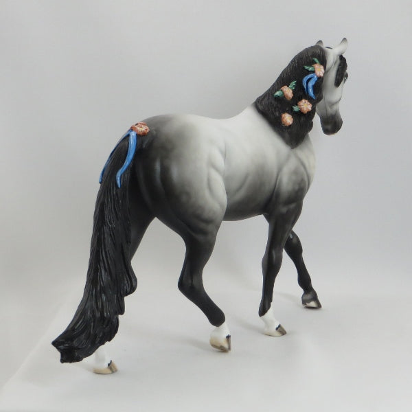NATURE&#39;S WONDER - OOAK Pony Dapple Gray with Peach Flowers - 5/15