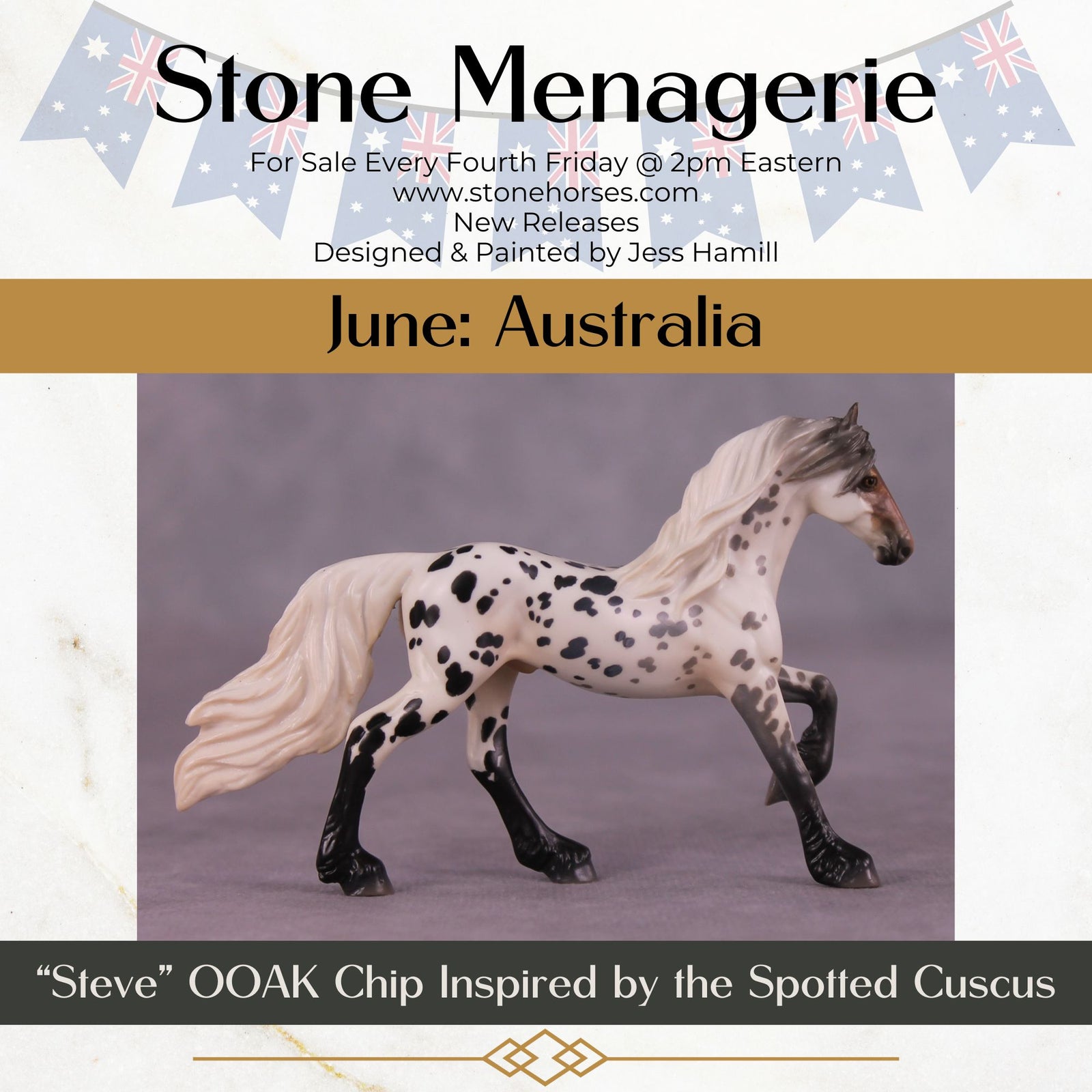 "Steve" OOAK Friesian Chip by Jess Hamill MS25