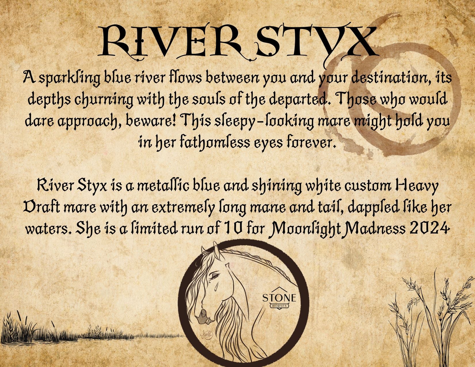 River Styx LE 10 Run Custom Blue Decorator Heavy Draft Mare By Jess Hamill MM24 Run