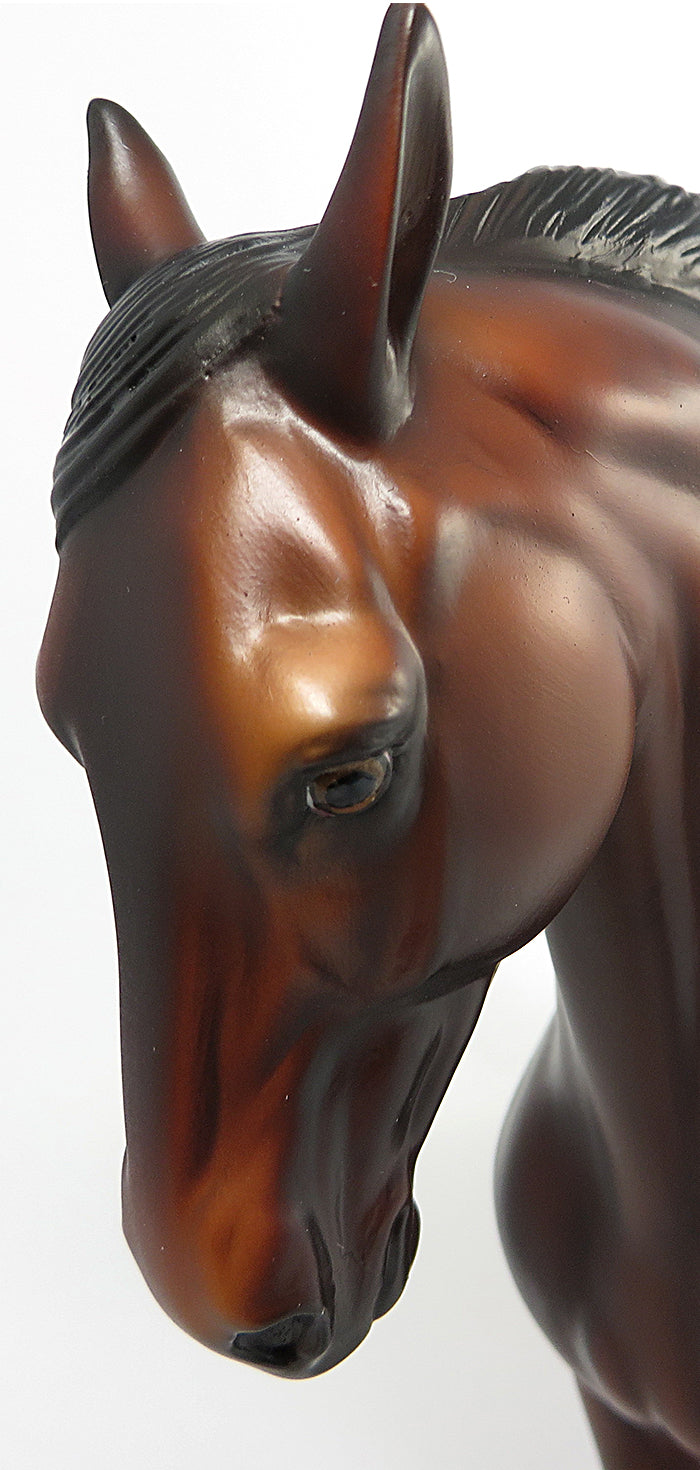 FRANC-OOAK DAPPLE BLOOD BAY LONG MANE ANDALUSIAN MODEL HORSE 8/2