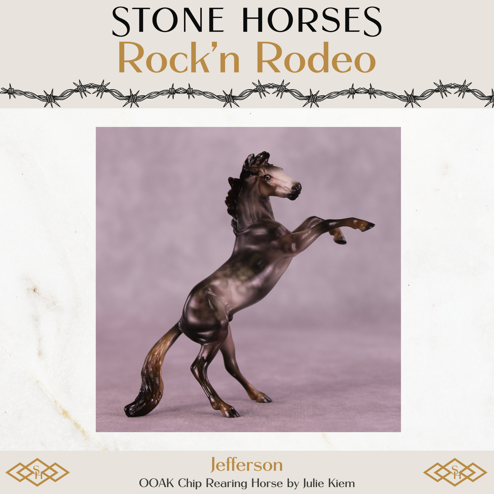 Jefferson OOAK Chip Rearing Horse by Julie Keim Special Chip Drop