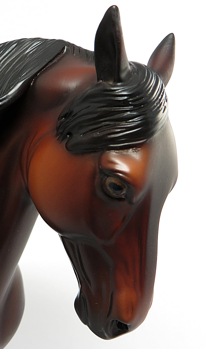 FRANC-OOAK DAPPLE BLOOD BAY LONG MANE ANDALUSIAN MODEL HORSE 8/2