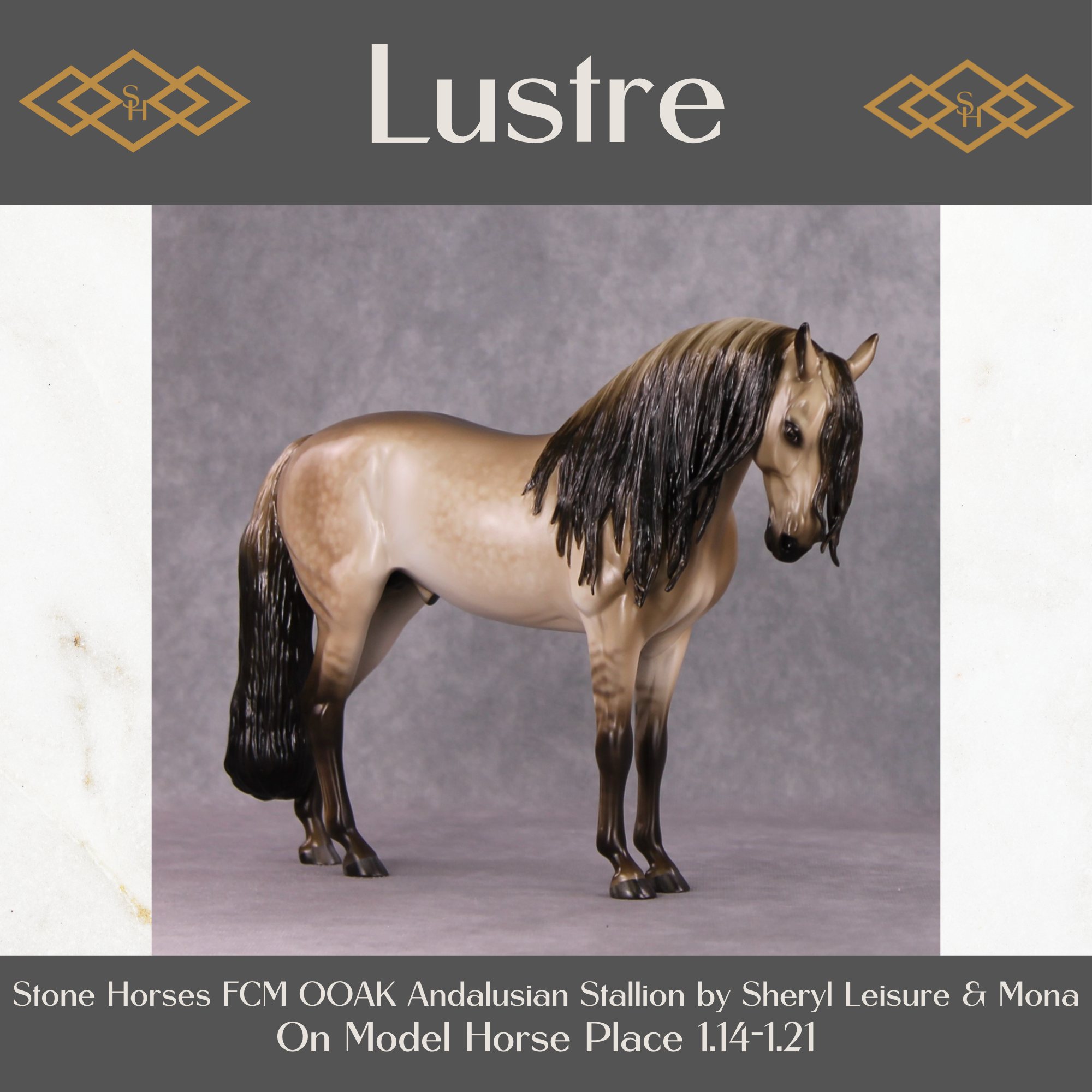 Lustre OOAK Dappled Dun Andalusian Stallion By Sheryl Leisure & Mona Best Offer 1/21/25