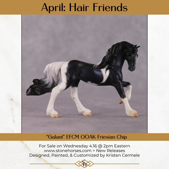 "Galant" OOAK EFCM Friesian Chip By Kristen Cermele - April GemStones Series