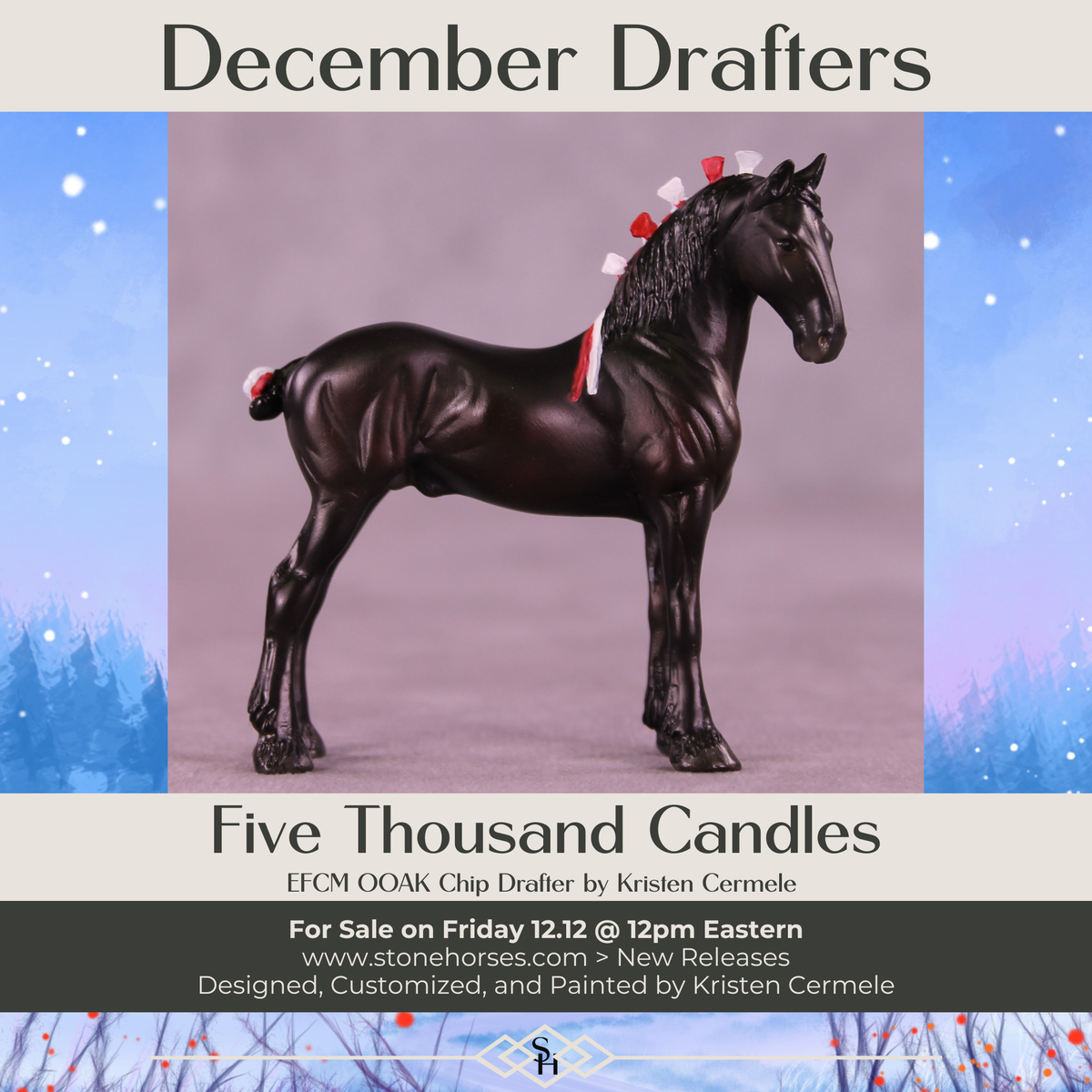 Five Thousand Candles OOAK EFCM Chip Standing Drafter by Kristen Cermele GS1225