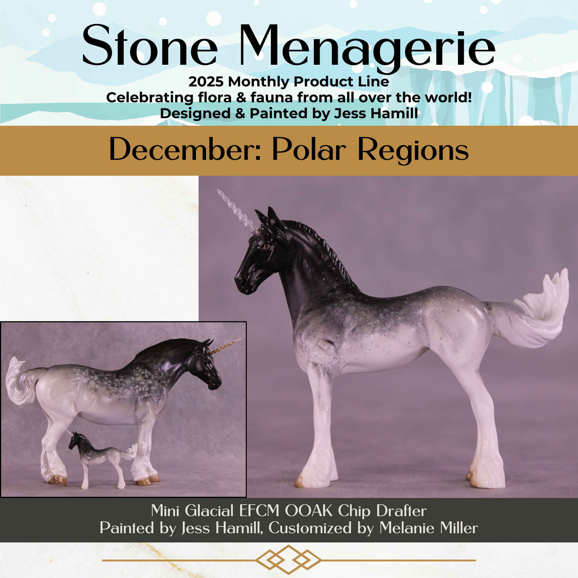 Mini Glacial OOAK EFCM Chip Standing Drafter by Jess Hamill &amp; Melanie Miller SCD26