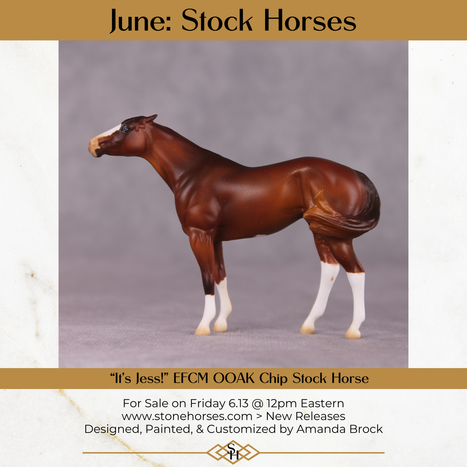 "It's Jess" OOAK EFCM Stock Chip By Amanda Brock - June GemStones Series