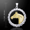 Friesian Horse in Rope Braid Silver &amp; Gold Pendant