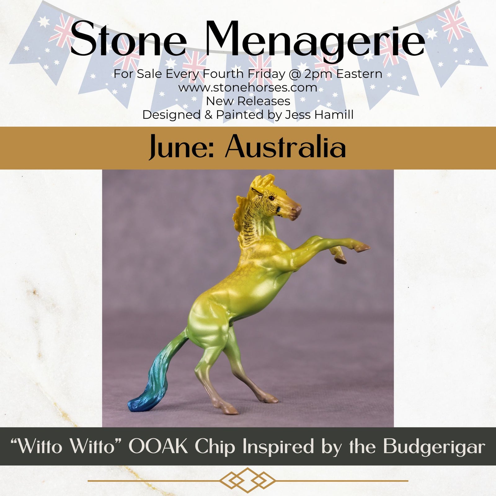 "Witto Witto" OOAK Rearing Chip by Jess Hamill MS25