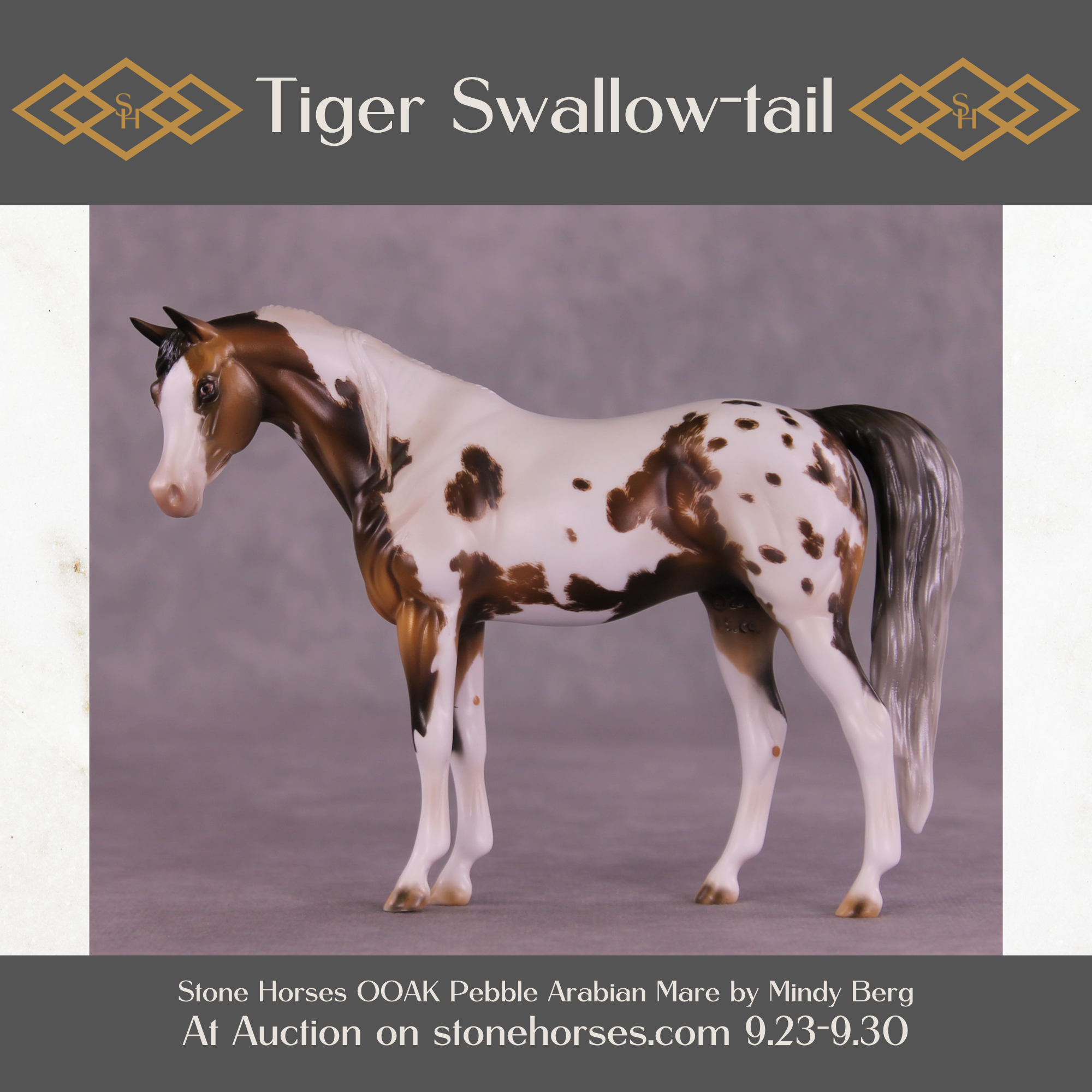 Tiger Swallow-Tail OOAK Pebble Arabian Mare by Mindy Berg SS925