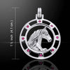 Friesian Horse and Gems Silver Pendant