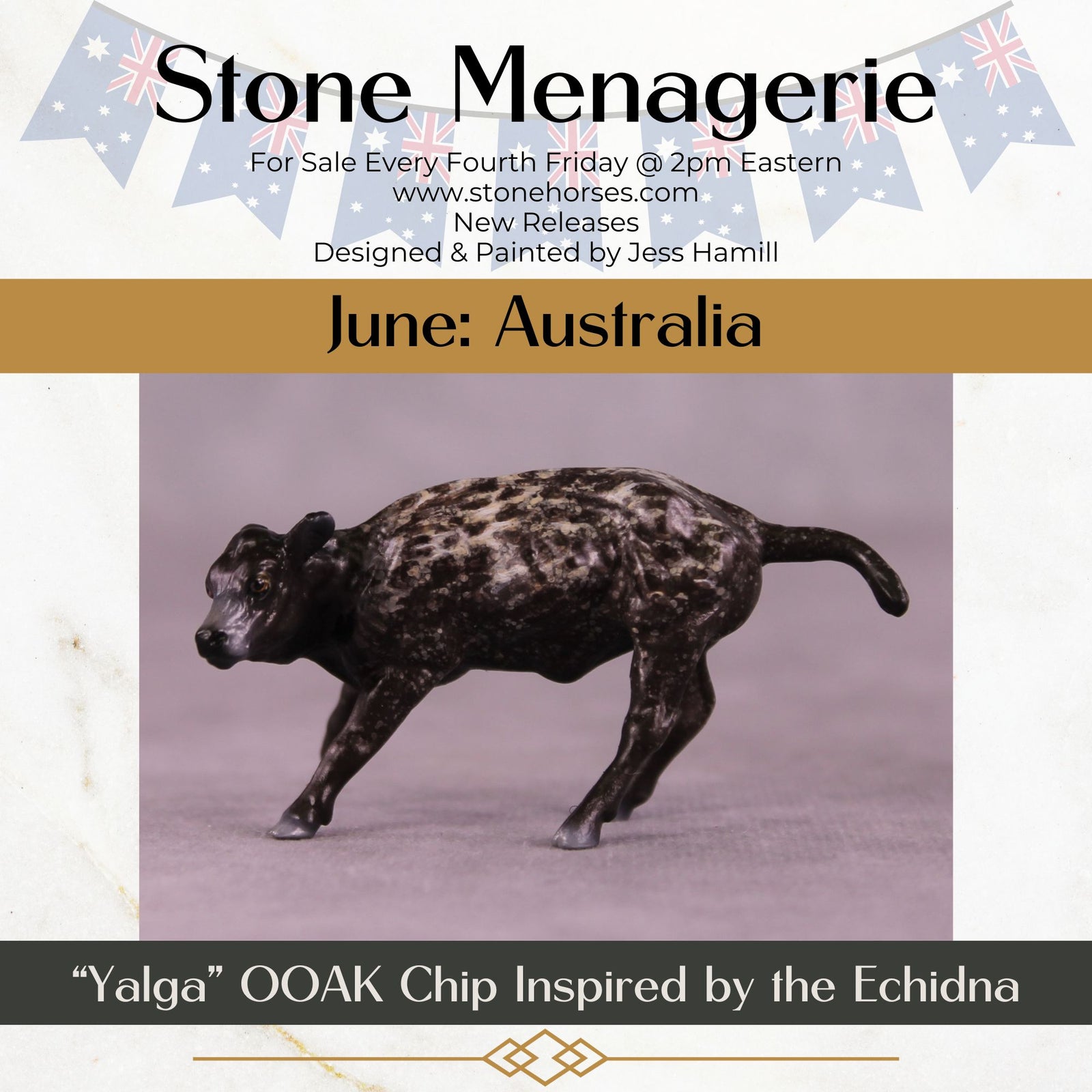 "Yalga" OOAK Calf Chip by Jess Hamill MS25