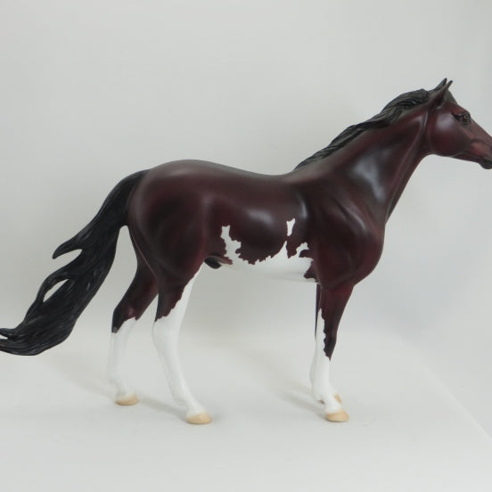 BITTER SPIRIT - OOAK Red Bay Pinto Mustang Model Horse  -5/15