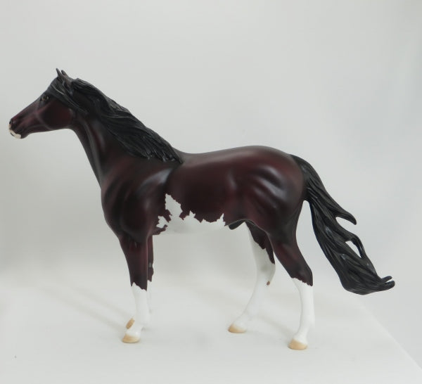 BITTER SPIRIT - OOAK Red Bay Pinto Mustang Model Horse  -5/15
