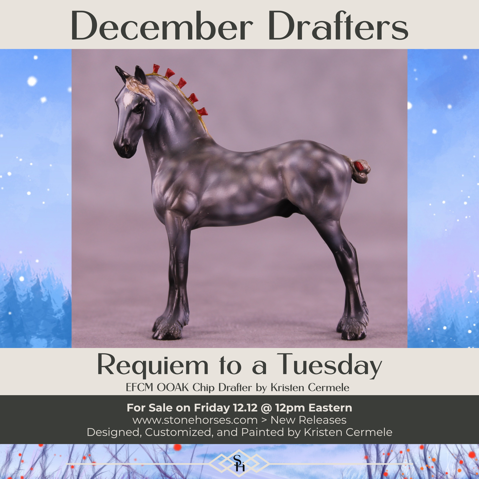 Requiem to a Tuesday OOAK EFCM Chip Standing Drafter by Kristen Cermele GS1225