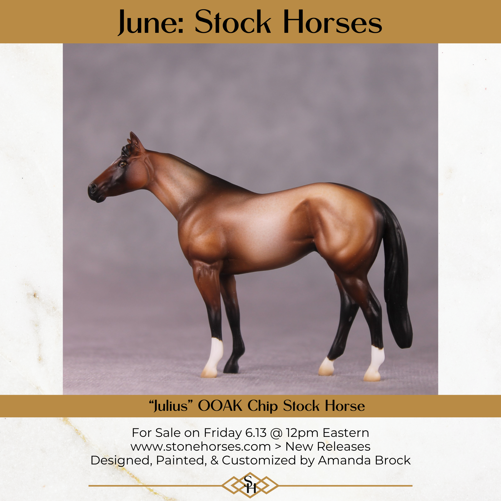 "Julius" OOAK Stock Chip By Amanda Brock - June GemStones Series