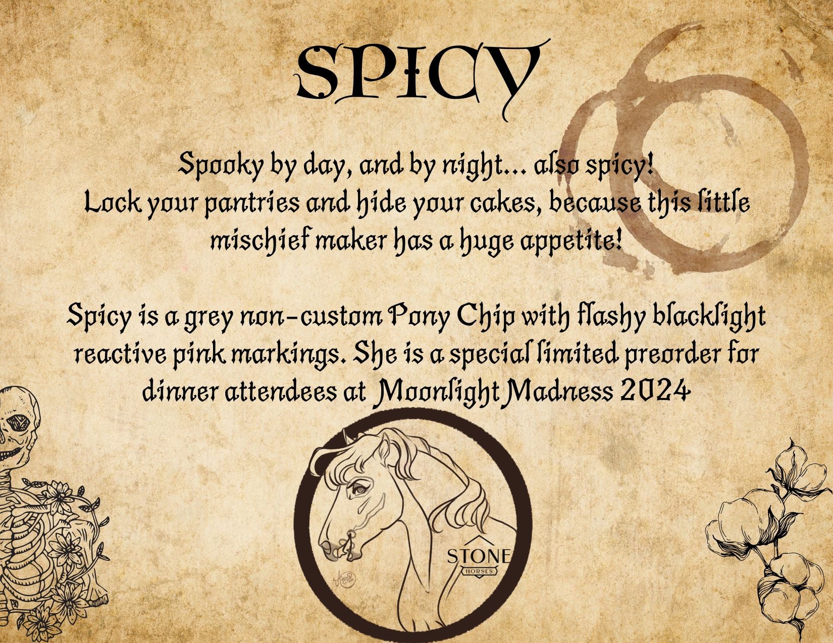 Moonlight Madness EXCLUSIVE Dinner Model &quot;Spicy&quot; - LE-23 Deco Pony Chip By Jess Hamill - Dinner Attendees ONLY!