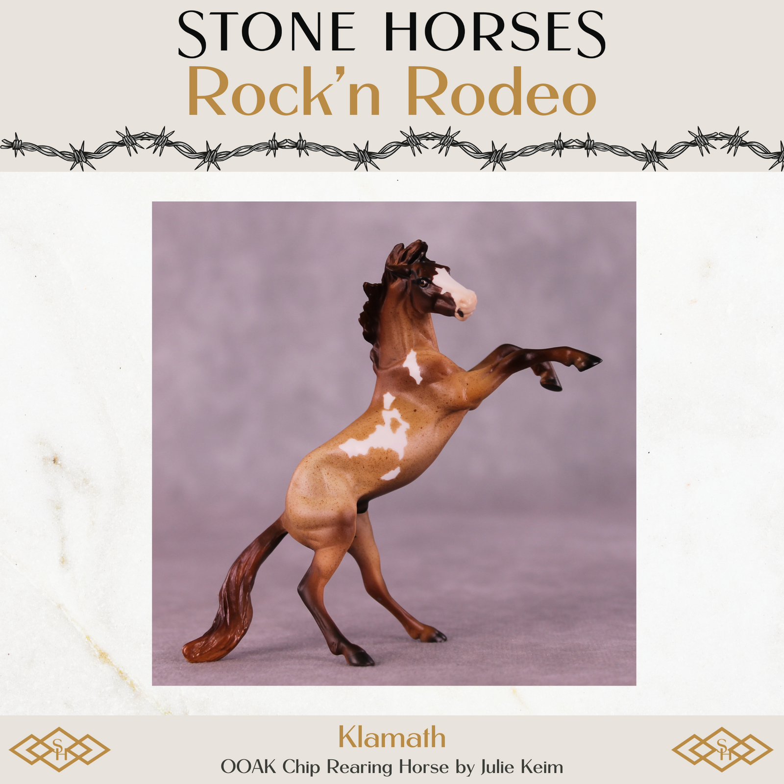 Klamath OOAK Chip Rearing Horse by Julie Keim Special Chip Drop