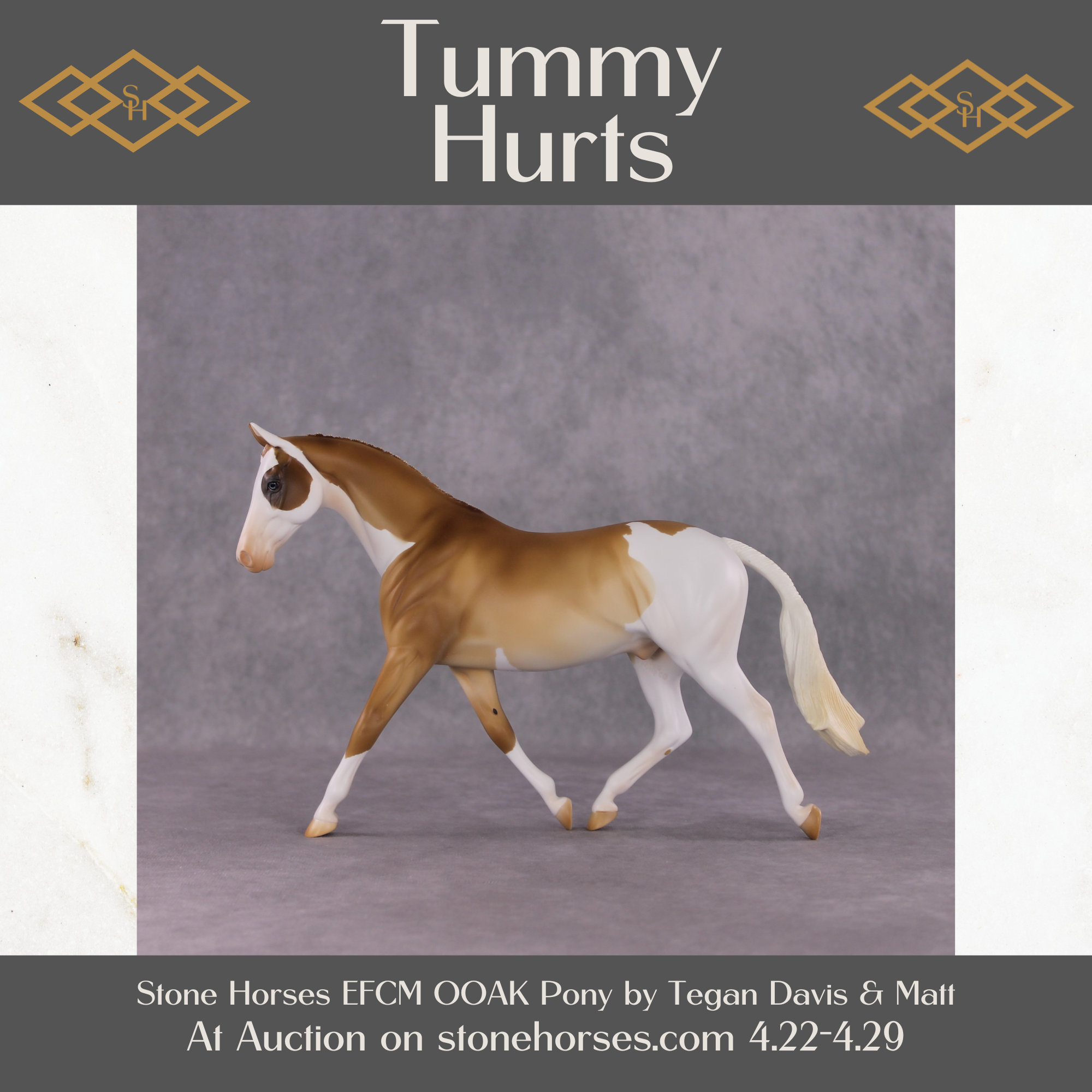 "Tummy Hurts" OOAK FCM Pony By Tegan Davis