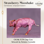 Strawberry Mooshake OOAK FCM Chip Cow by Kristen Cermele GS26
