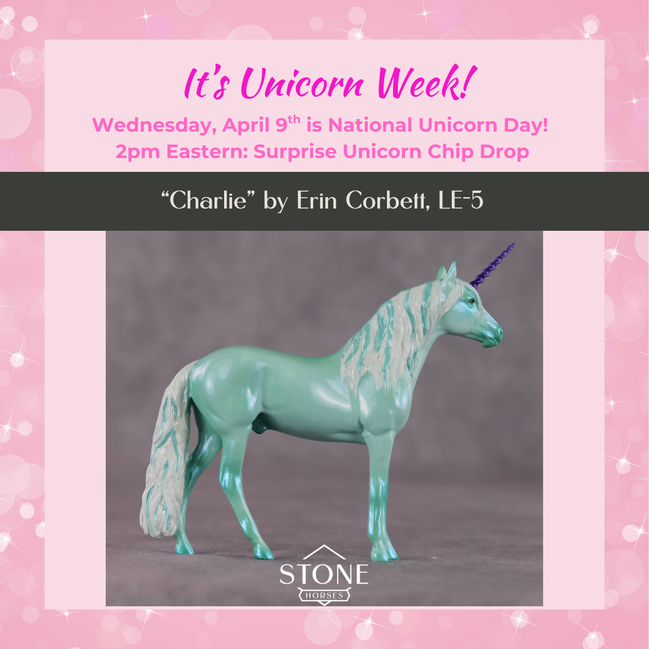 "Charlie" Secret Surprise Chip Drop: Unicorn Day LE-5 Andalusian Chip By Erin Corbett