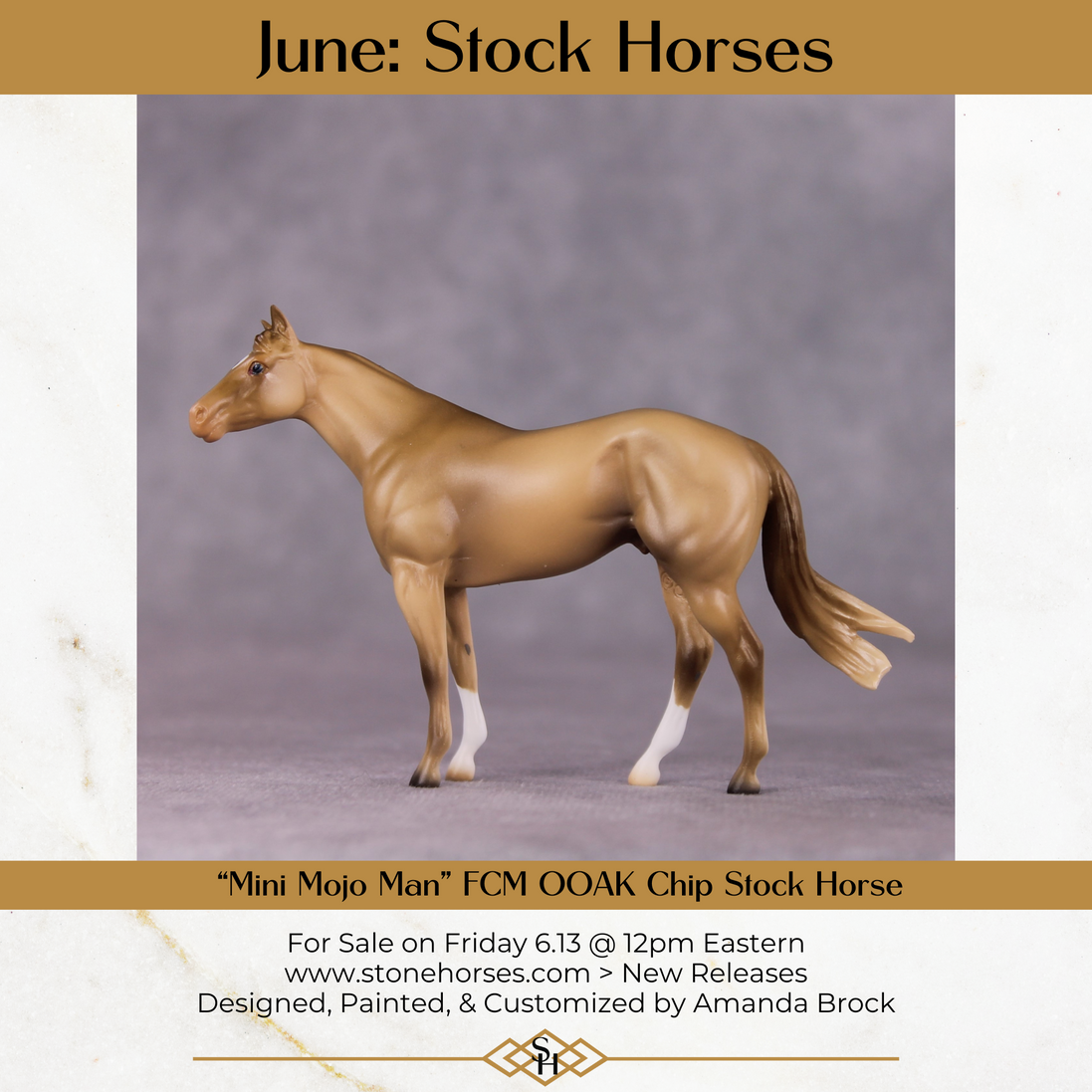 "Mini Mojo Man" OOAK FCM Stock Chip By Amanda Brock - June GemStones Series