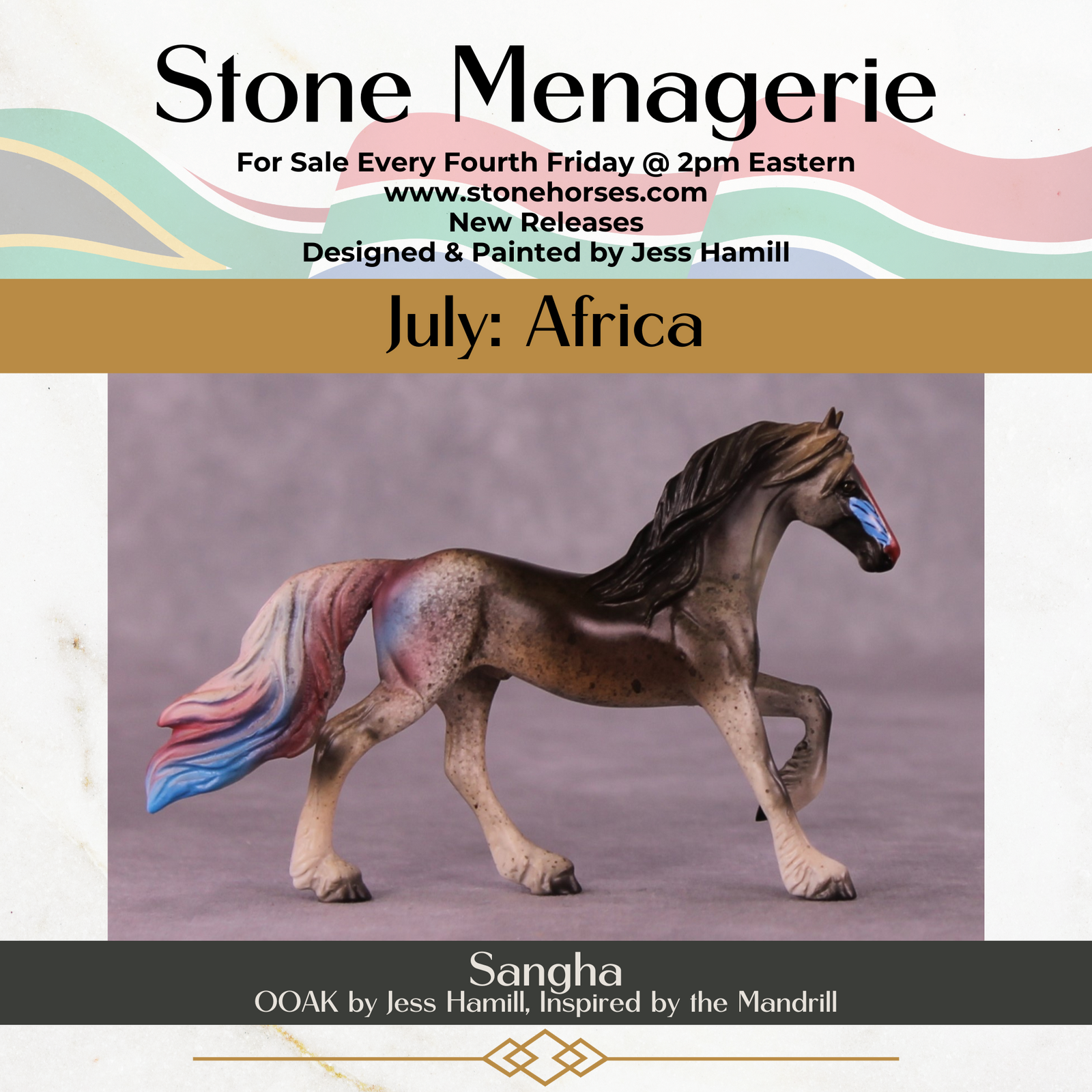 Sangha OOAK Friesian Chip by Jess Hamill MS25