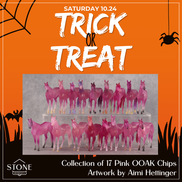 Trick or Treat OOAK Clearware Pink Chips by Aimi Hettinger SCD26