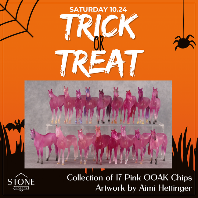 Trick or Treat OOAK Clearware Pink Chips by Aimi Hettinger SCD26