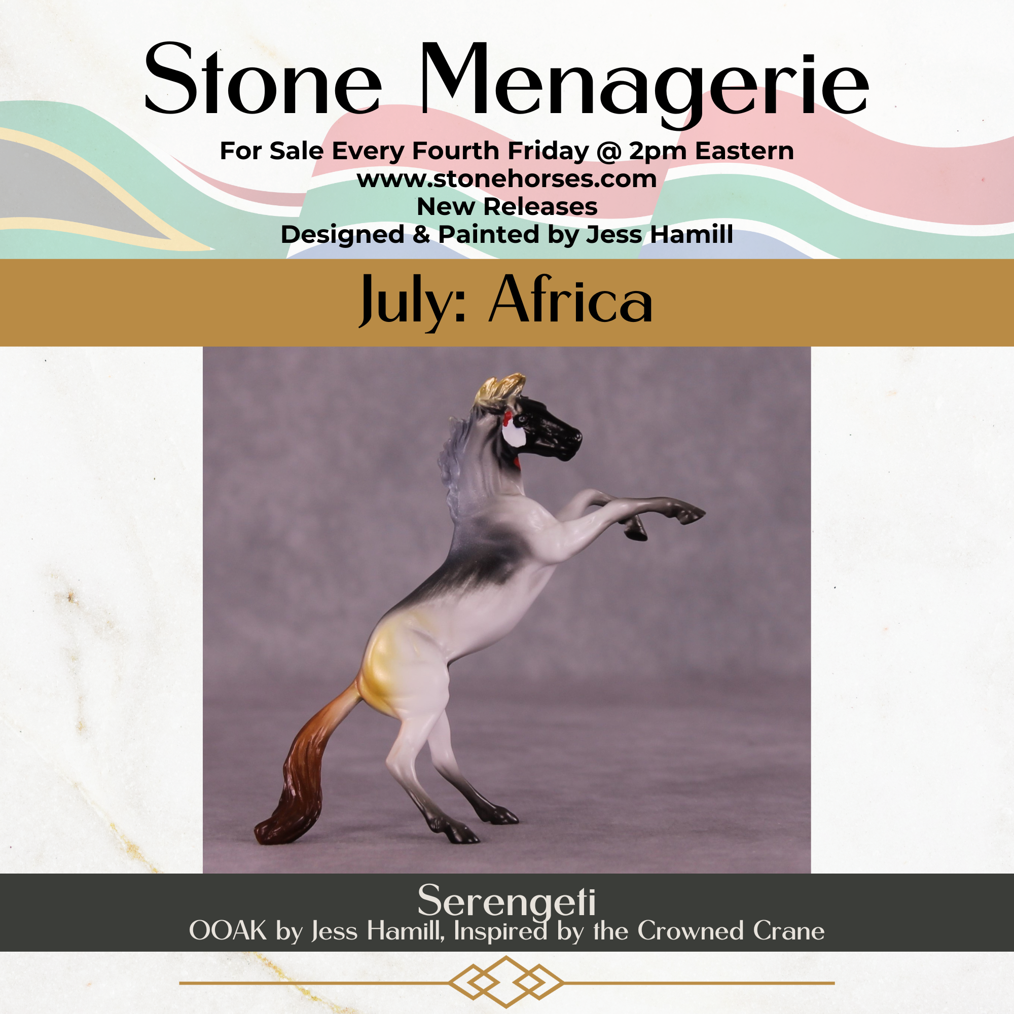 Serengeti OOAK Rearing Chip by Jess Hamill MS25