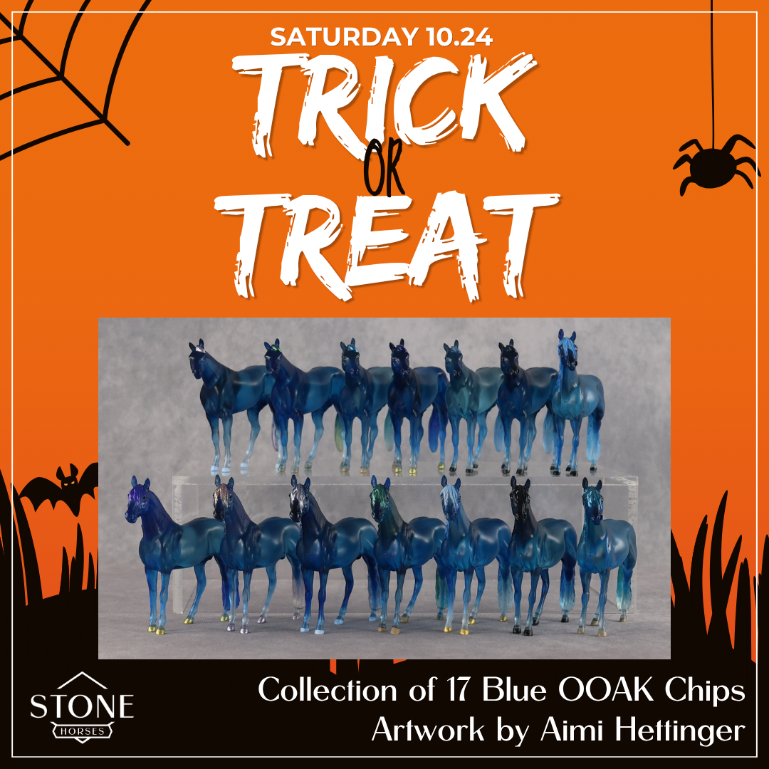 Trick or Treat OOAK Clearware Blue Chips by Aimi Hettinger SCD26