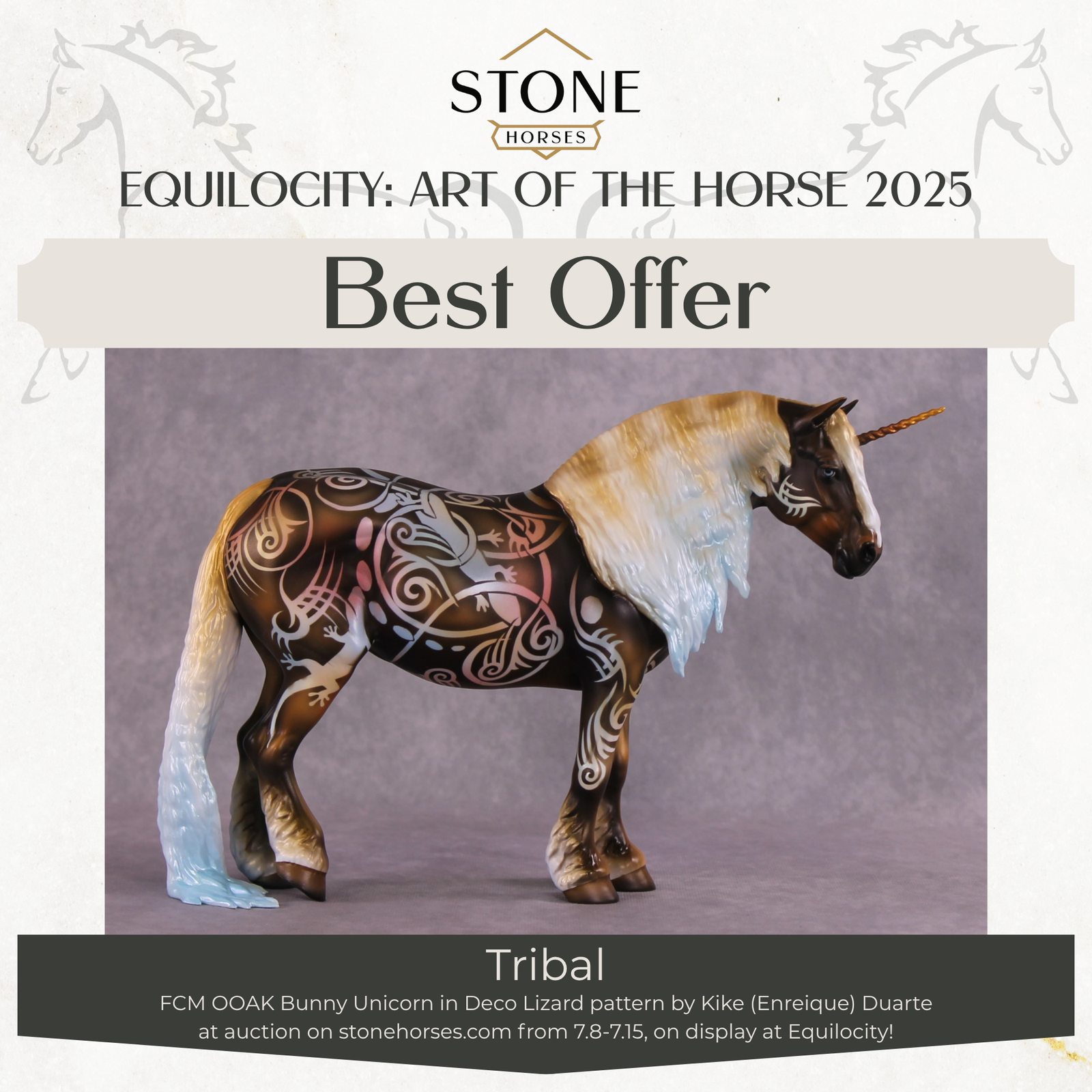 "Tribal" OOAK FCM Bunny Heavy Draft by Kike Duarte Best Offer EQ25 07/15/25