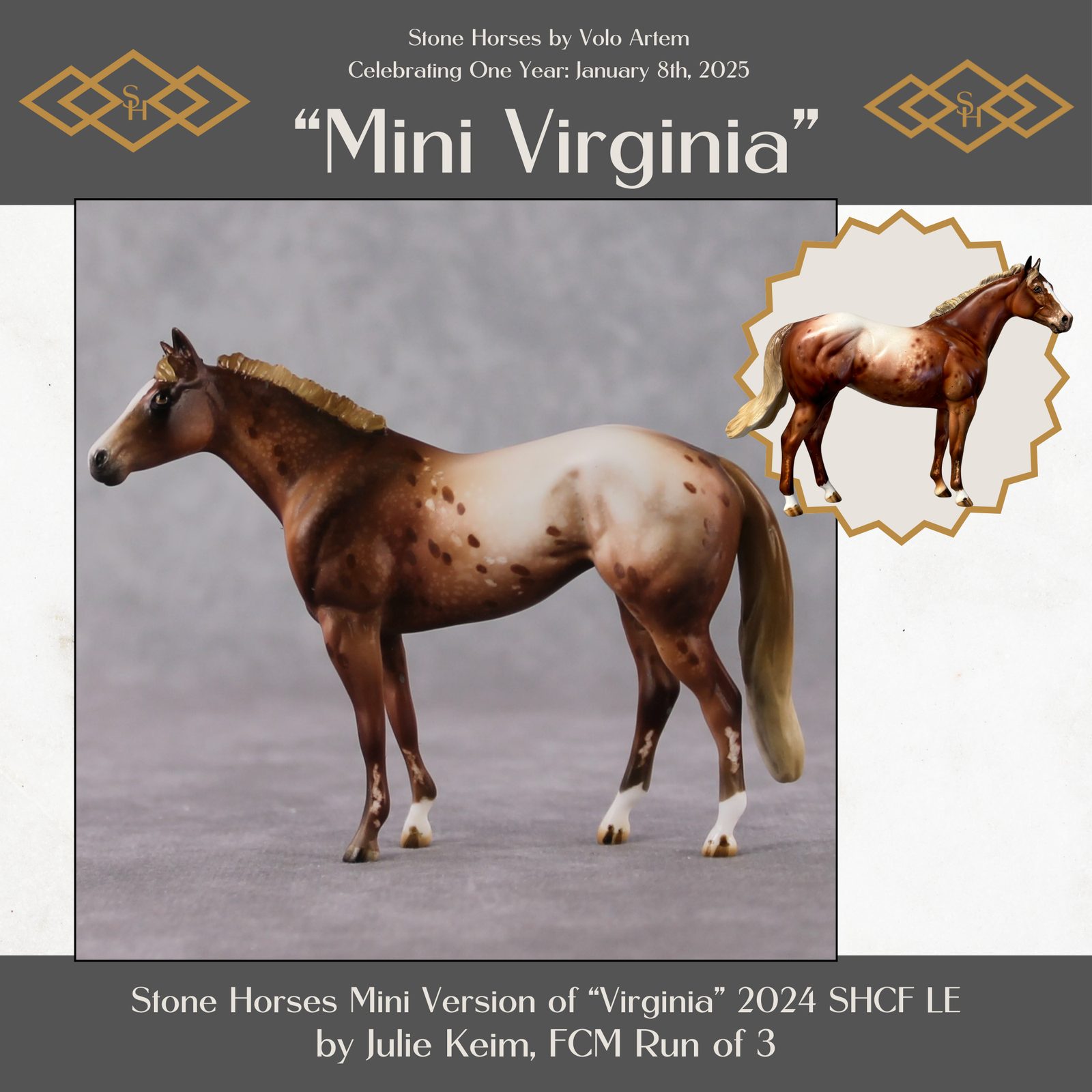 "Mini Virginia" LE-3 Appaloosa Custom Stock Chip By Julie Keim -Secret Surprise Chip Drop