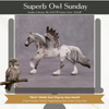 &quot;Strix&quot; Secret Surprise Chip Drop: Superb Owl Sunday OOAK Deco Custom Friesian Chip By Jess Hamill