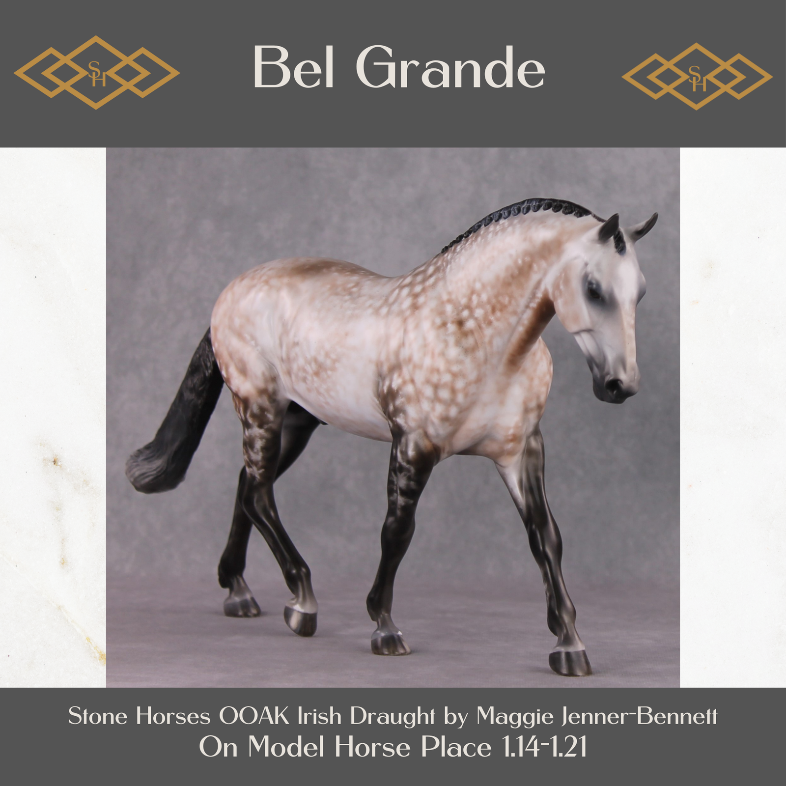 "Bel Grande" OOAK Dappled Rose Grey Irish Draught by Maggie Jenner-Bennett Best Offer 1/21/25