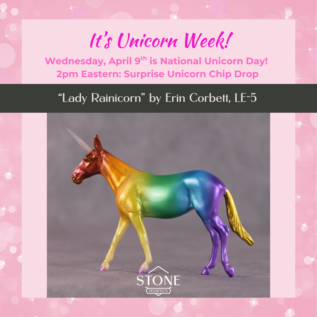 "Lady Rainicorn" Secret Surprise Chip Drop: Unicorn Day LE-5 Mule Chip By Erin Corbett