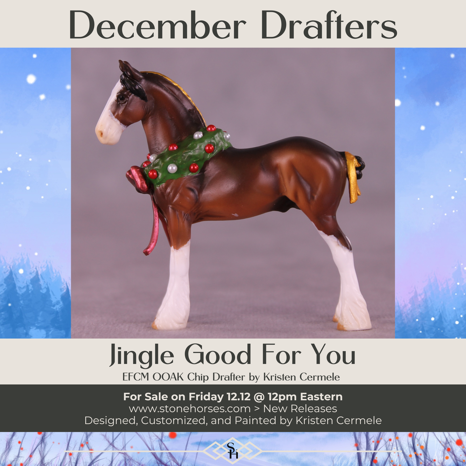 Jingle Good For You OOAK EFCM Chip Standing Drafter by Kristen Cermele GS1225
