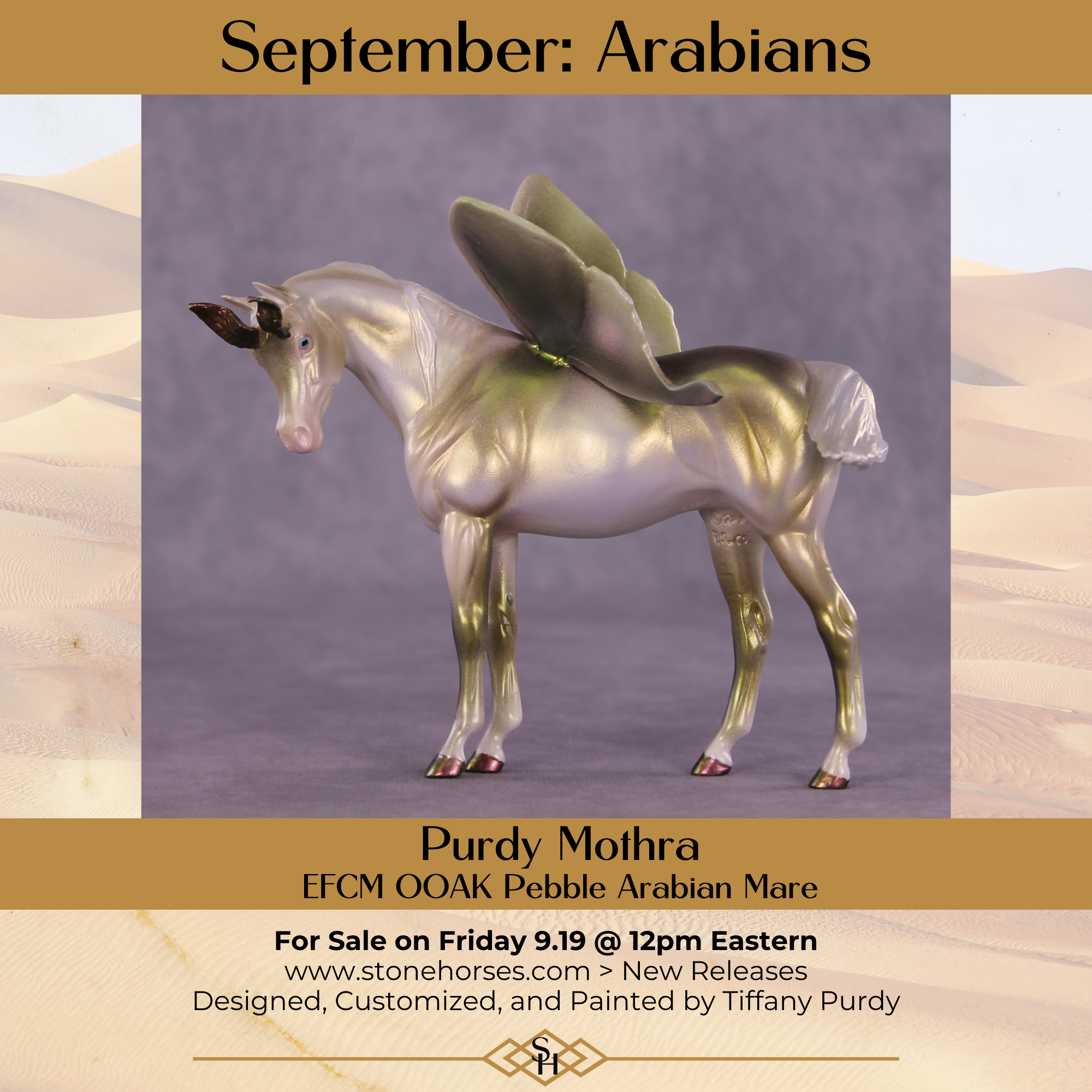 Purdy Mothra OOAK EFCM Pebble Arabian Mare by Tiffany Purdy GS925