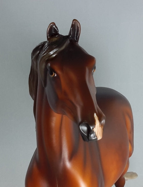 THE FALLIN&#39; HERO (&quot;We Remember&quot;) - Dappled Bay Morgan Model Horse