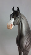 BLUE LICK - OOAK Dark Dapple Gray Arabian Model Horse