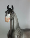 BLUE LICK - OOAK Dark Dapple Gray Arabian Model Horse