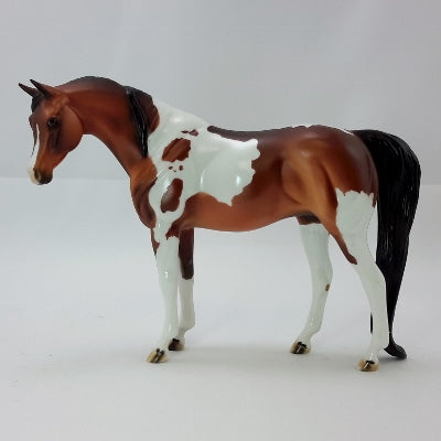 NUTMEGGY - Bay Pinto Arabian Pebbles Model Horse