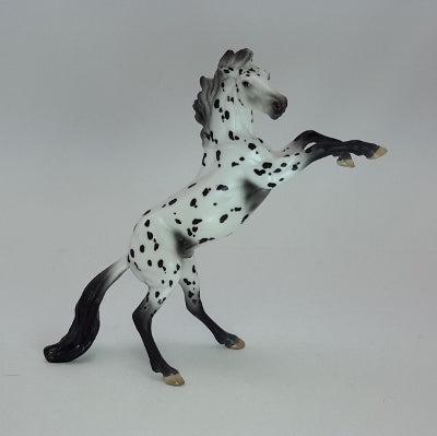 BLOWING SNOW - OOAK Leopard Appaloosa Model Horse Chip -12/14