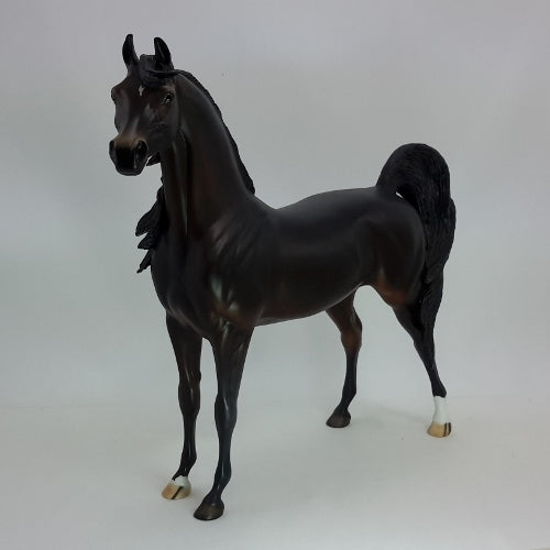 SANTA BABY - OOAK Sunburnt Black Arabian Horse Sculpture 12/14