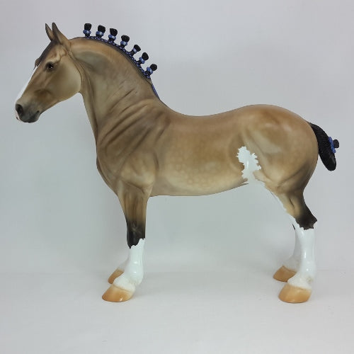 SLED AWAY - OOAK Dapple Buckskin Standing Drafter 12/14