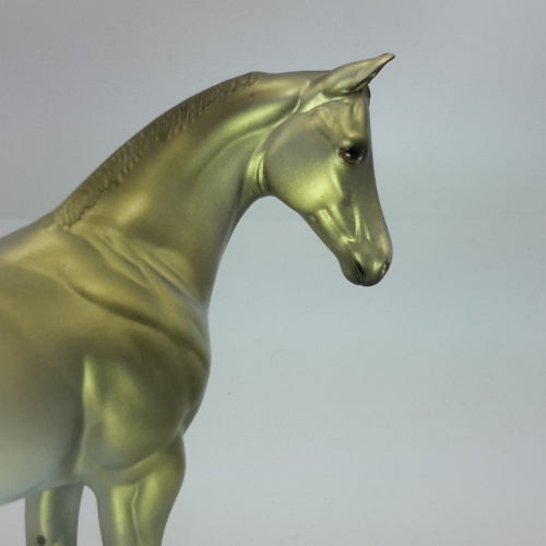 SANTA&#39;S ELF  - OOAK Golden Green Deco Weanling Model Horse - 12/14