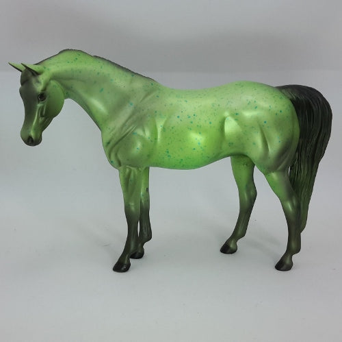 GOING GREEN -OOAK Green Deco Arabian Model Horse Pebbles12/19