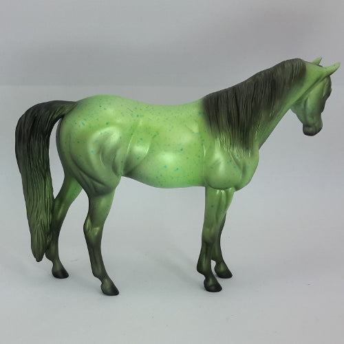 GOING GREEN -OOAK Green Deco Arabian Model Horse Pebbles12/19