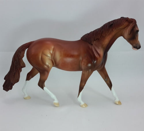 CRACKLING FIRE - OOAK Dapple Chestnut Pinned Ear Pony 12/14